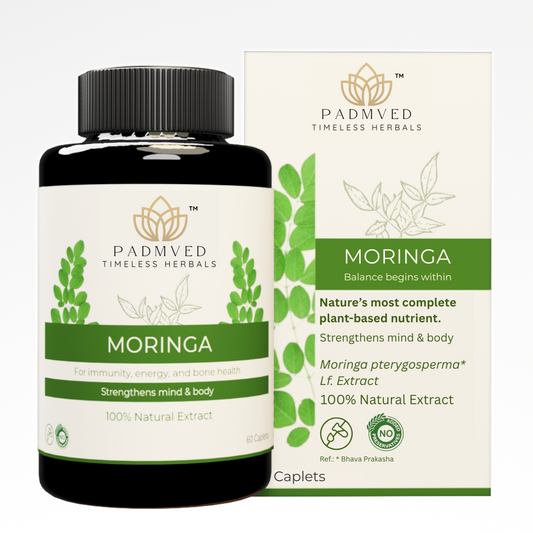 Padmved Moringa | Bone & Joint Wellness, Immunity Booster & Antioxidant Support | 100% Natural Extract | 60 Vegan Tablets